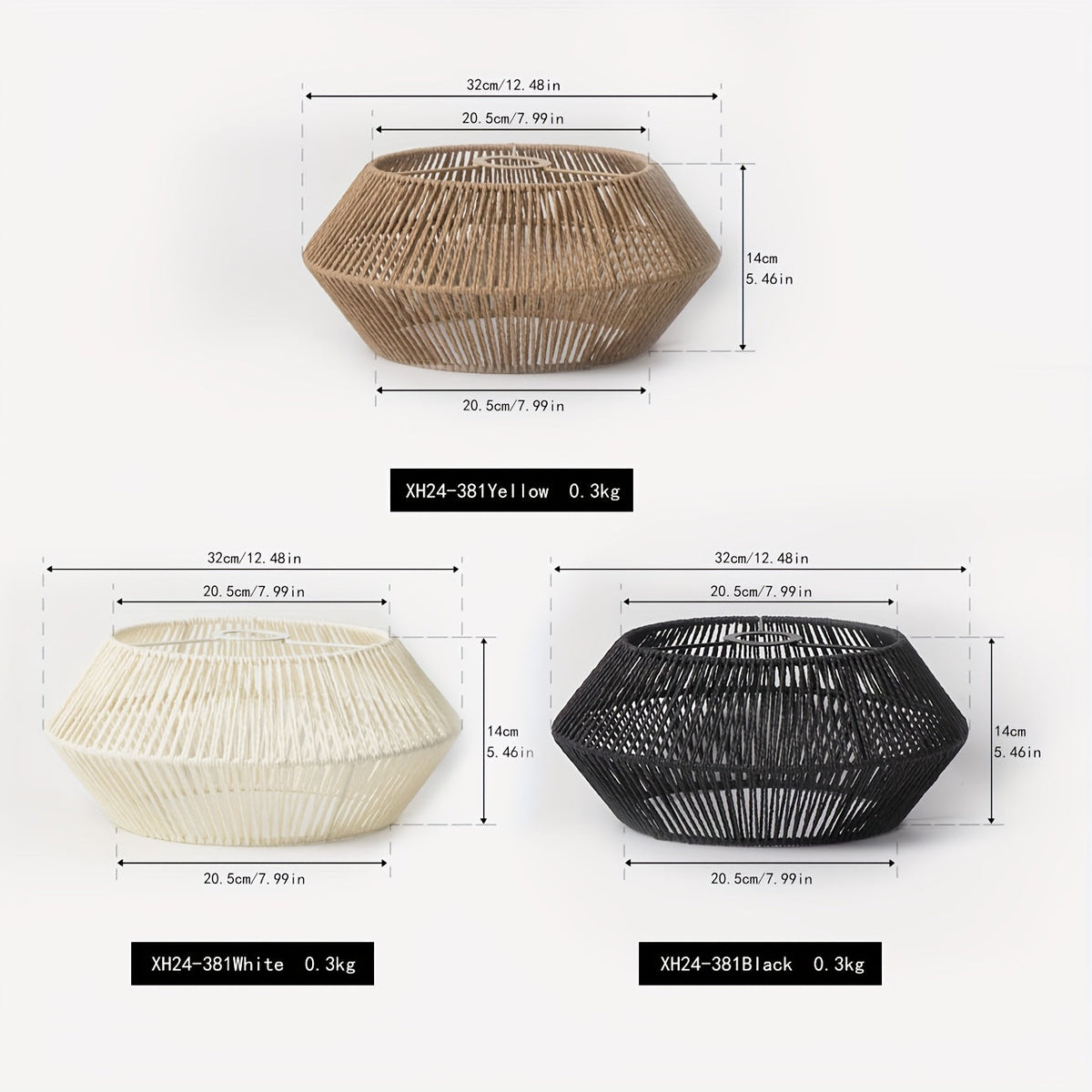 Paper Rope Pendant Light Shade – Handwoven Natural Shade