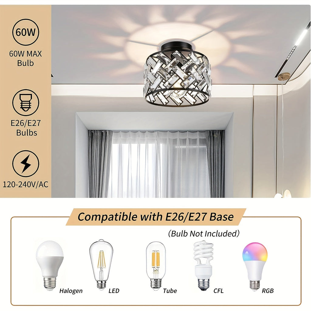Crystal Ceiling Light – Semi-Flush Mount Fixture