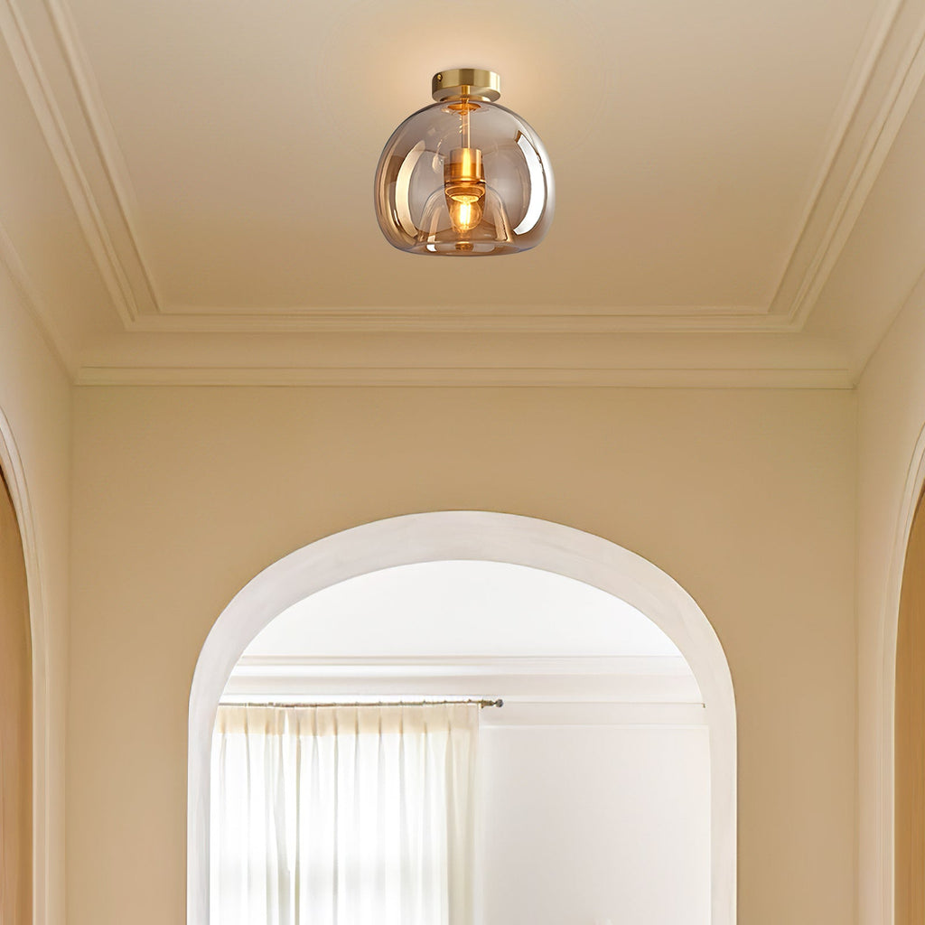Bubble Glass Ceiling Light – Retro Amber Pendant