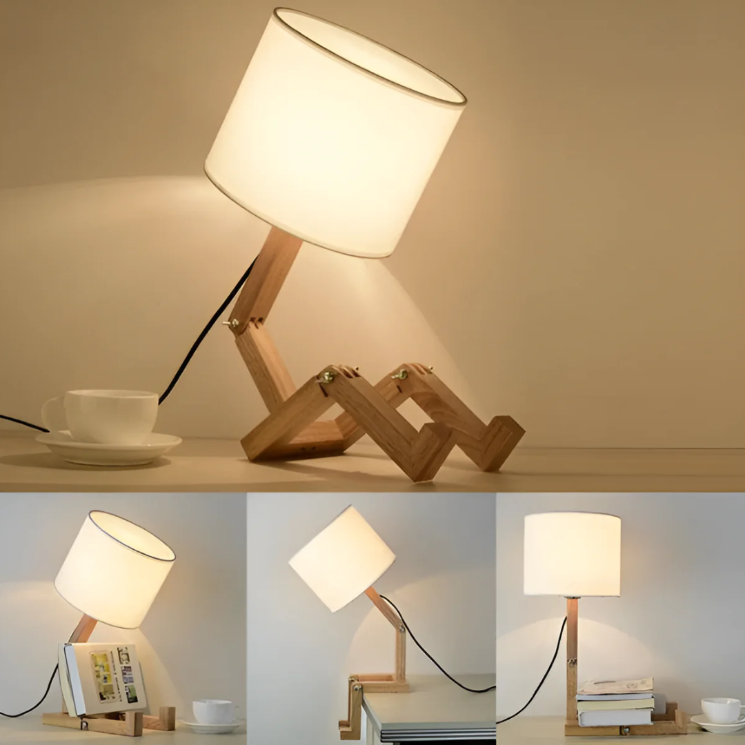 Wooden Table Lamp – Flexible Adjustable Desk Light