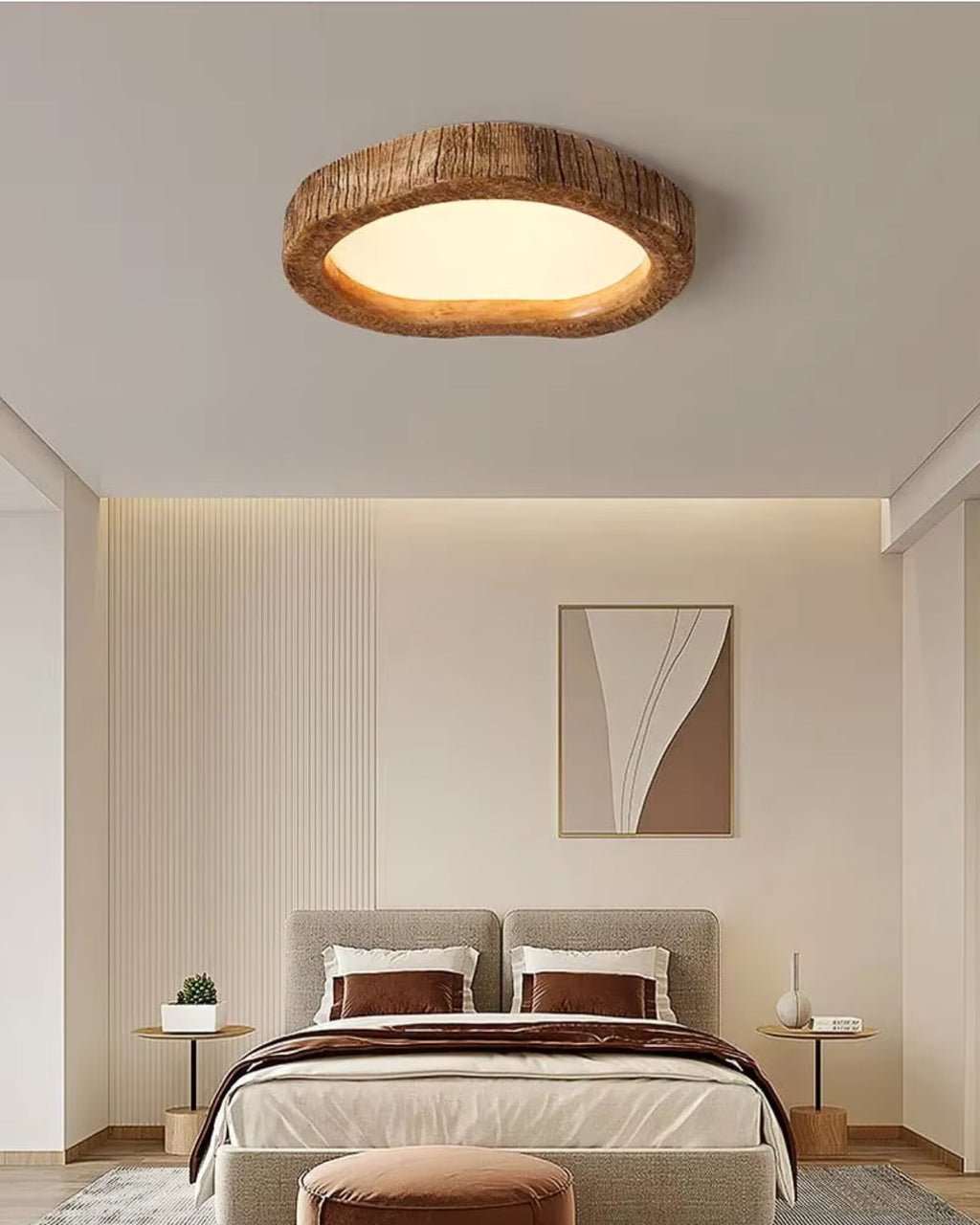 Wood Ceiling Light – Rustic LED Flush Mount