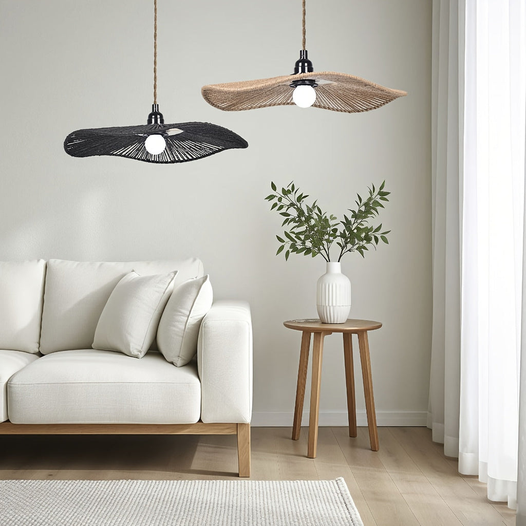 Paper Rope Ceiling Light Shade – Handwoven Natural Shade