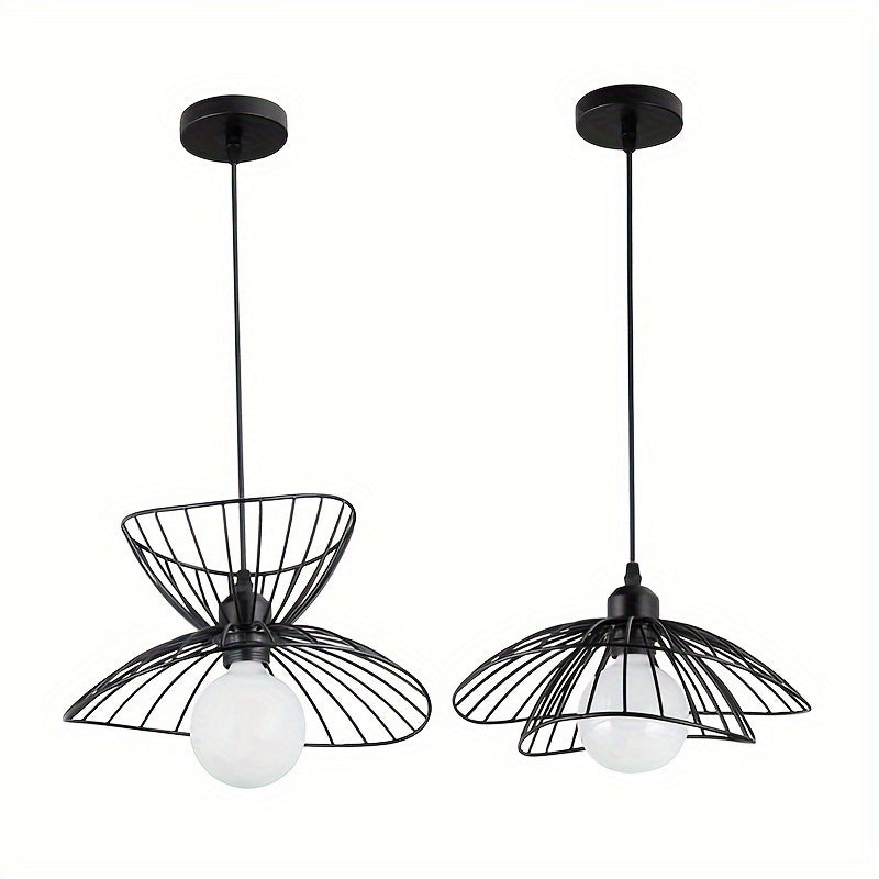 Black Pendant Light – Adjustable Industrial Hanging Lamp