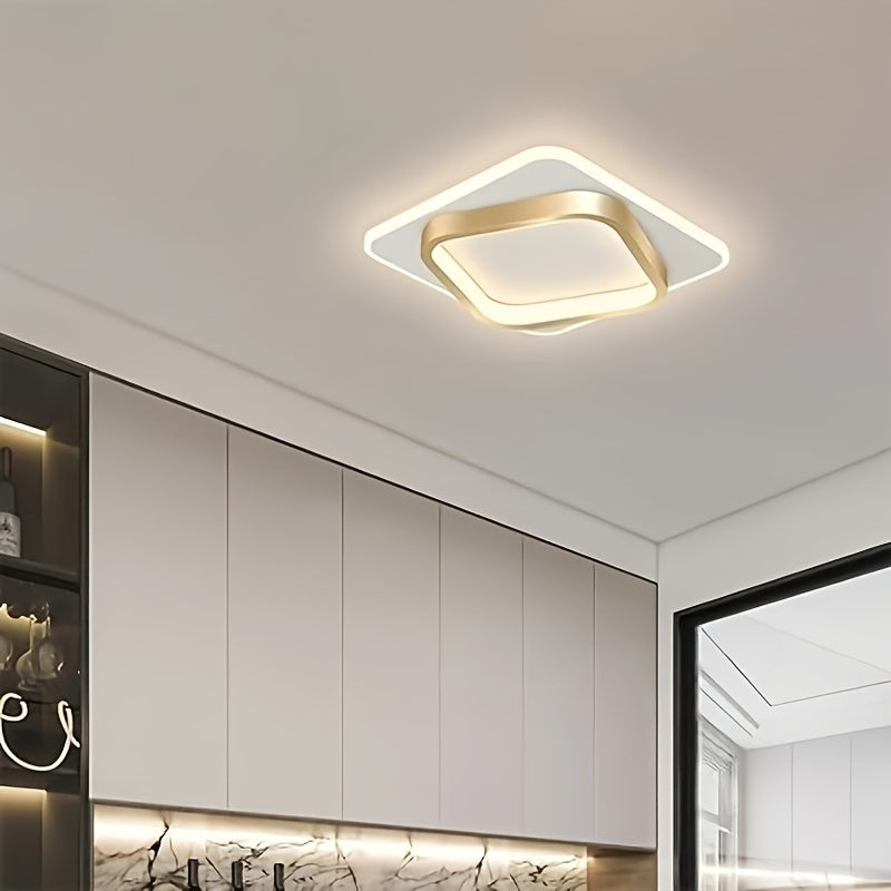 Square LED Ceiling Light – Geometric Flush Mount Fixture