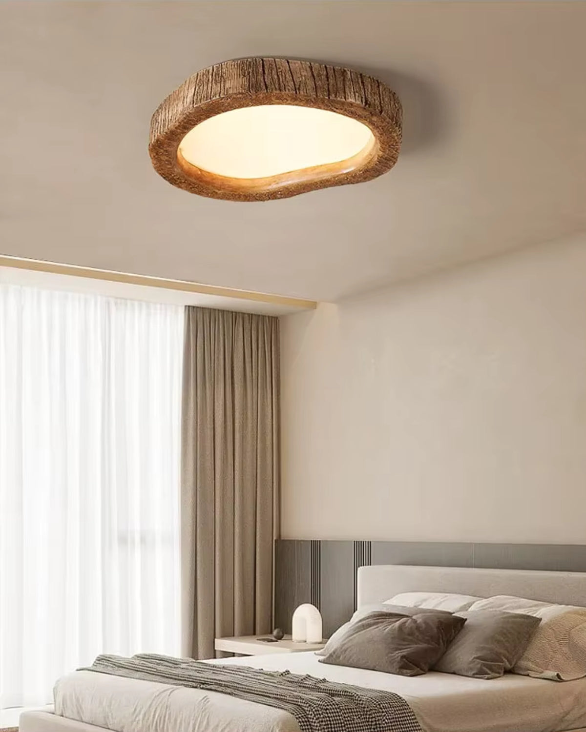 Wood Ceiling Light – Rustic LED Flush Mount
