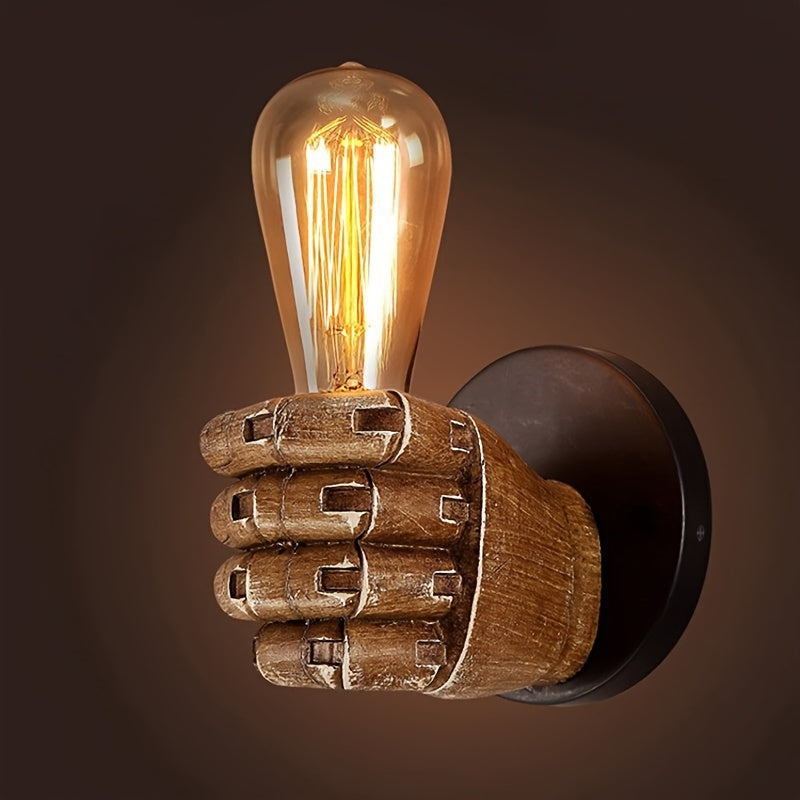 Hand Wall Lamp – Industrial Resin E26 Sconce