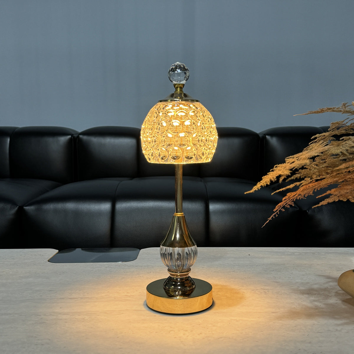 Crystal Table Lamp – Rechargeable Touch LED Bedside Light