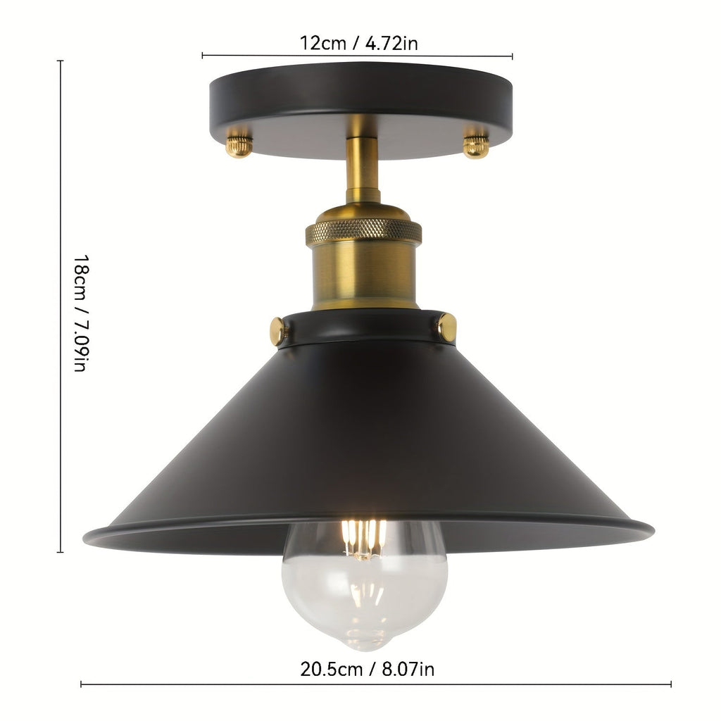 Black Ceiling Light – Industrial Semi-Flush Mount Fixture