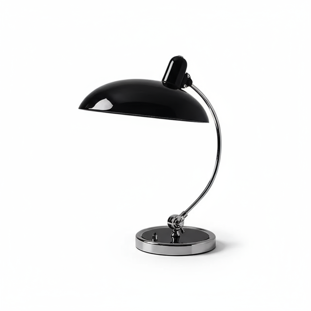 Curved Metal Table Lamp – Bauhaus Bedside Light