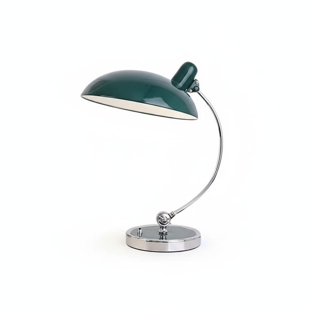 Curved Metal Table Lamp – Bauhaus Bedside Light