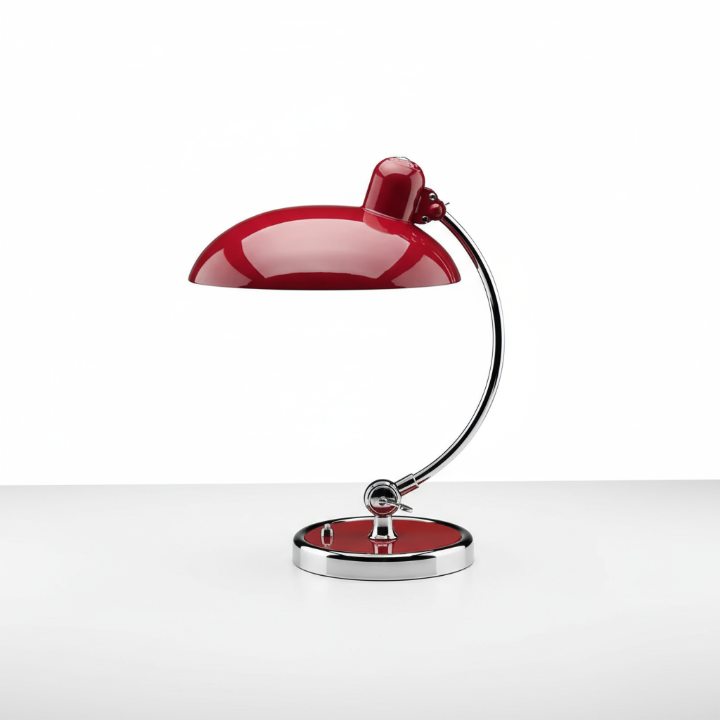 Curved Metal Table Lamp – Bauhaus Bedside Light