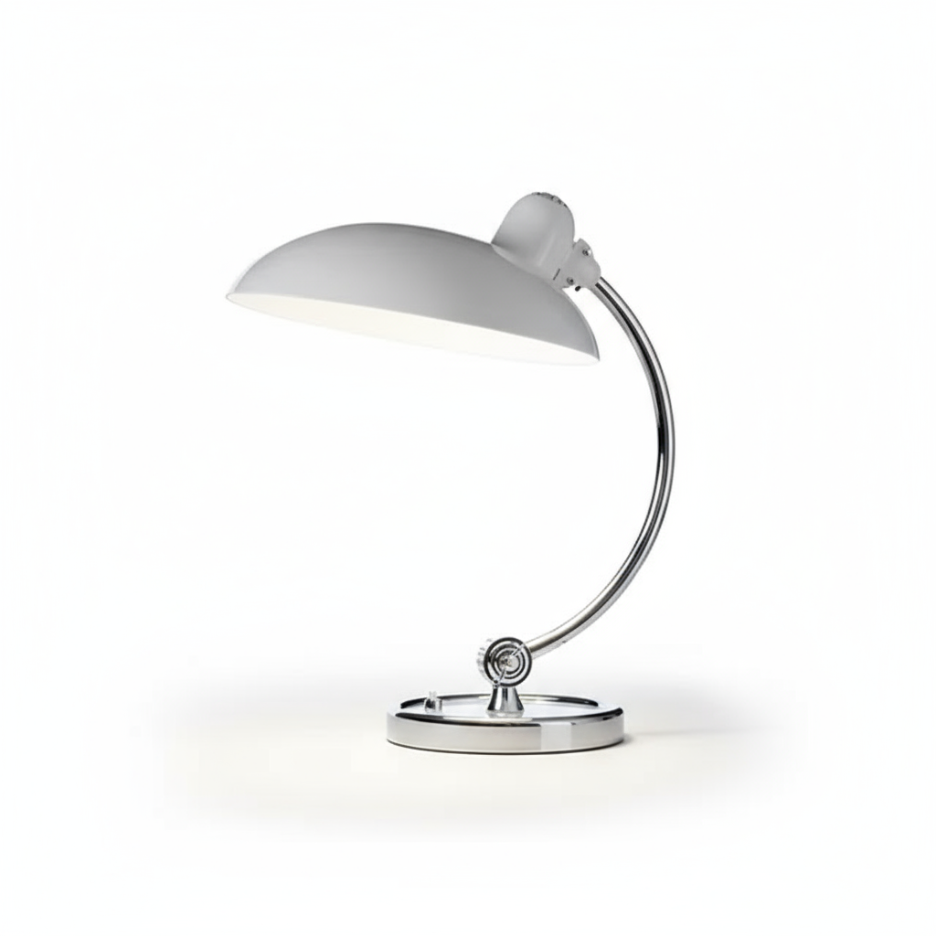 Curved Metal Table Lamp – Bauhaus Bedside Light