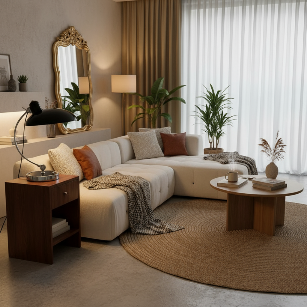 Curved Metal Table Lamp – Bauhaus Bedside Light