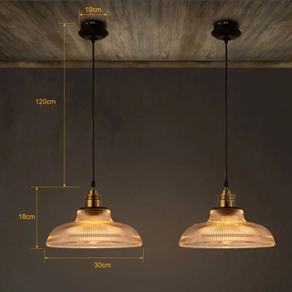 Ribbed Glass Pendant Light – Modern Hanging Lamp
