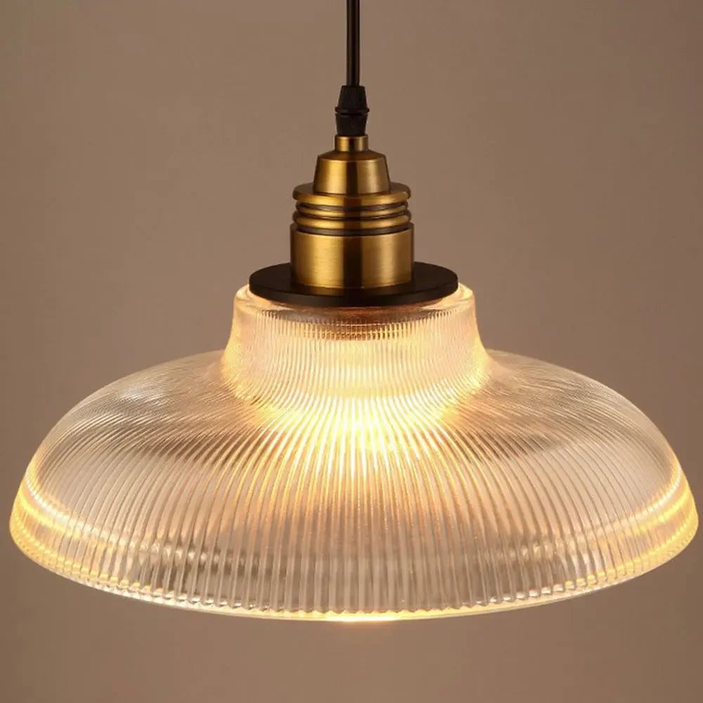 Ribbed Glass Pendant Light – Modern Hanging Lamp