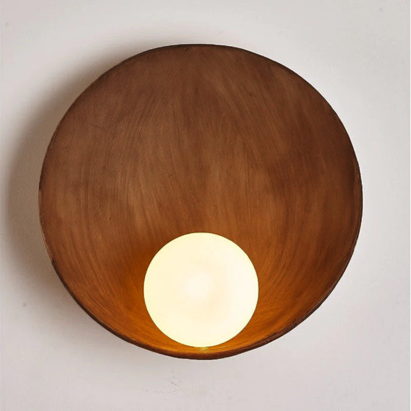 Round Wall Sconce – Resin & Iron Accent Light