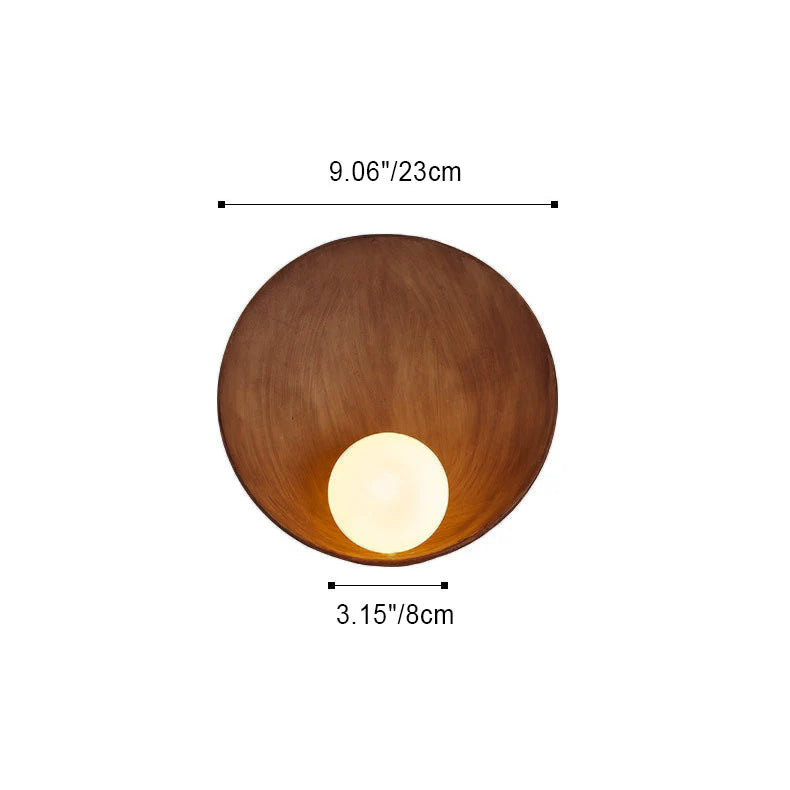 Round Wall Sconce – Resin & Iron Accent Light