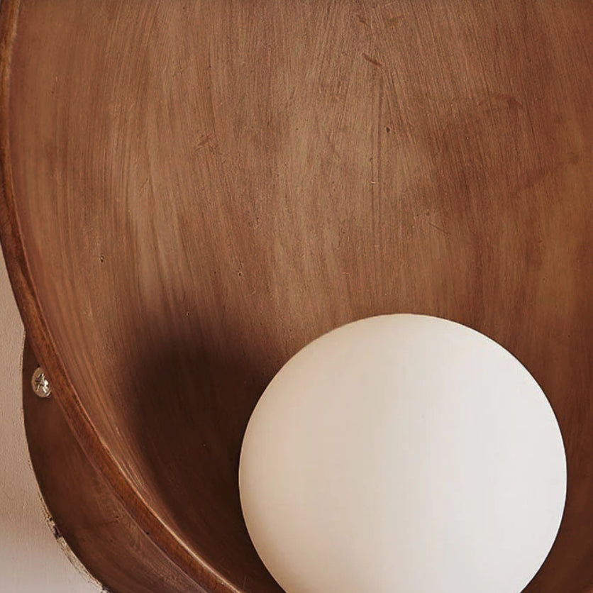 Round Wall Sconce – Resin & Iron Accent Light