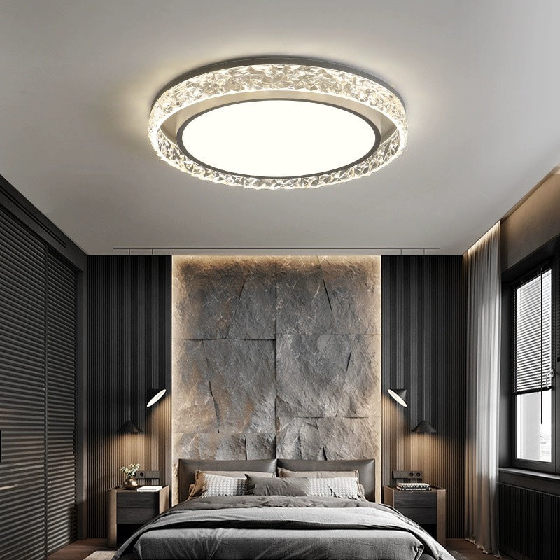 Crystal LED Ceiling Light – Remote Dimmable Flush Mount