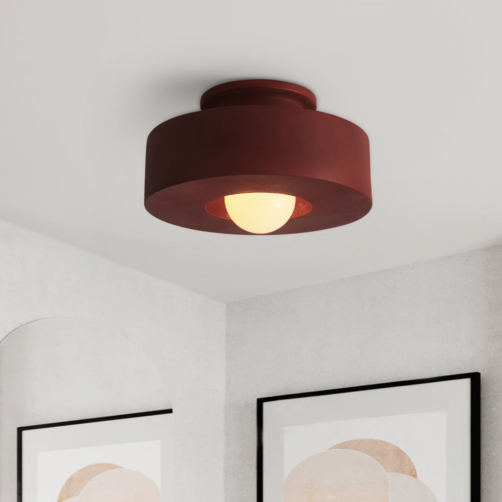 Geometric Ceiling Light – Nordic Cylinder Flush Mount