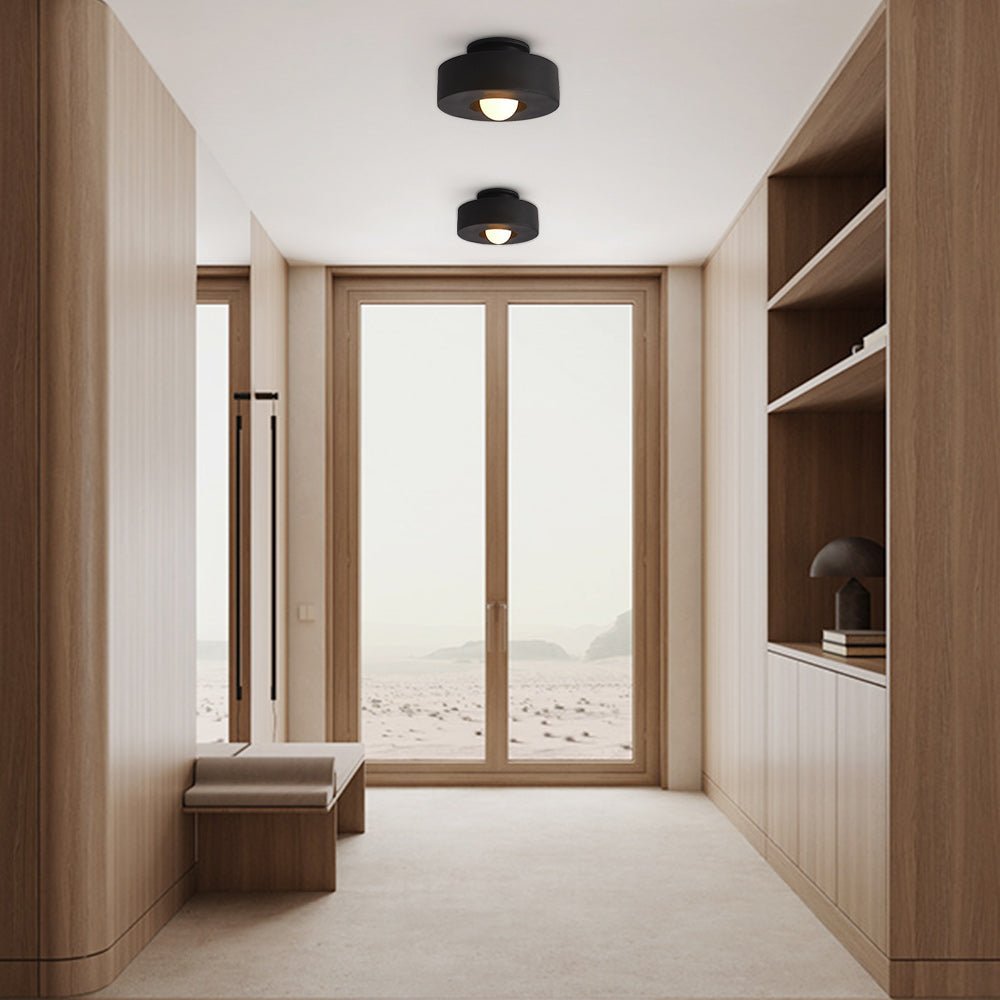 Geometric Ceiling Light – Nordic Cylinder Flush Mount