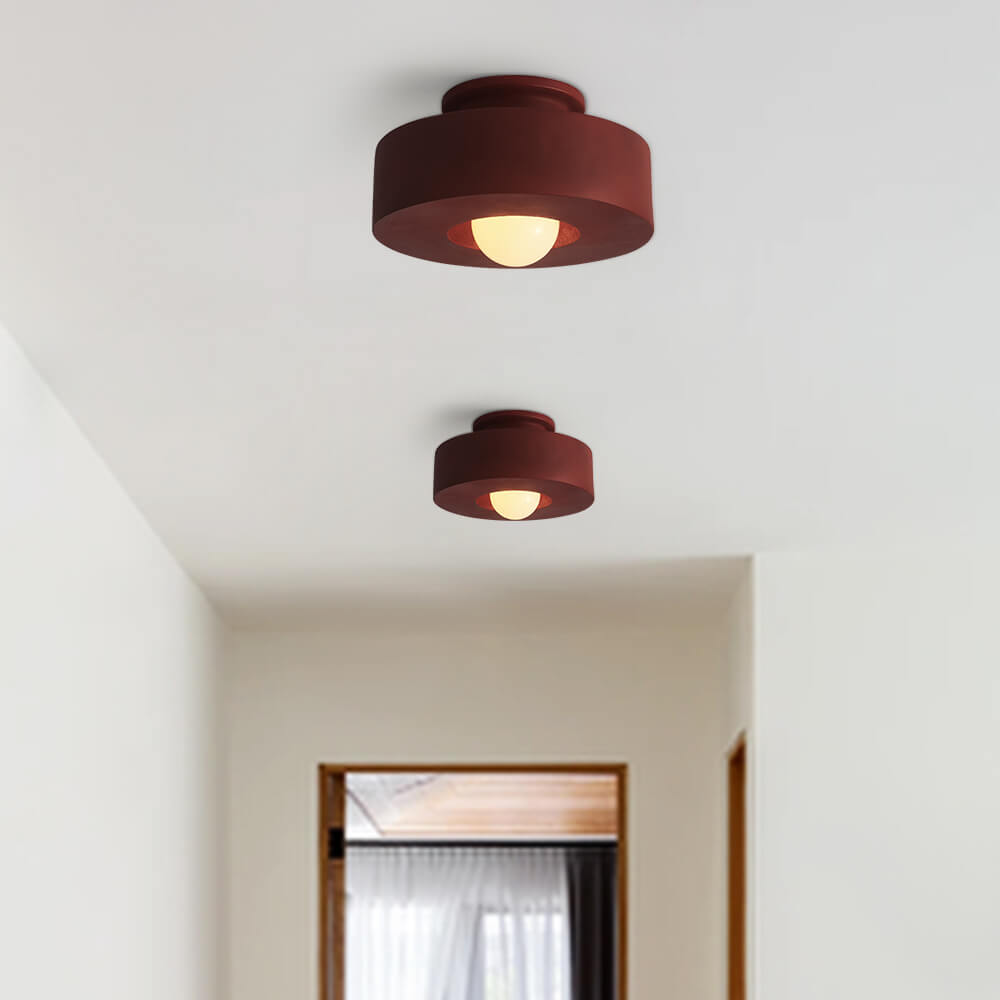 Geometric Ceiling Light – Nordic Cylinder Flush Mount