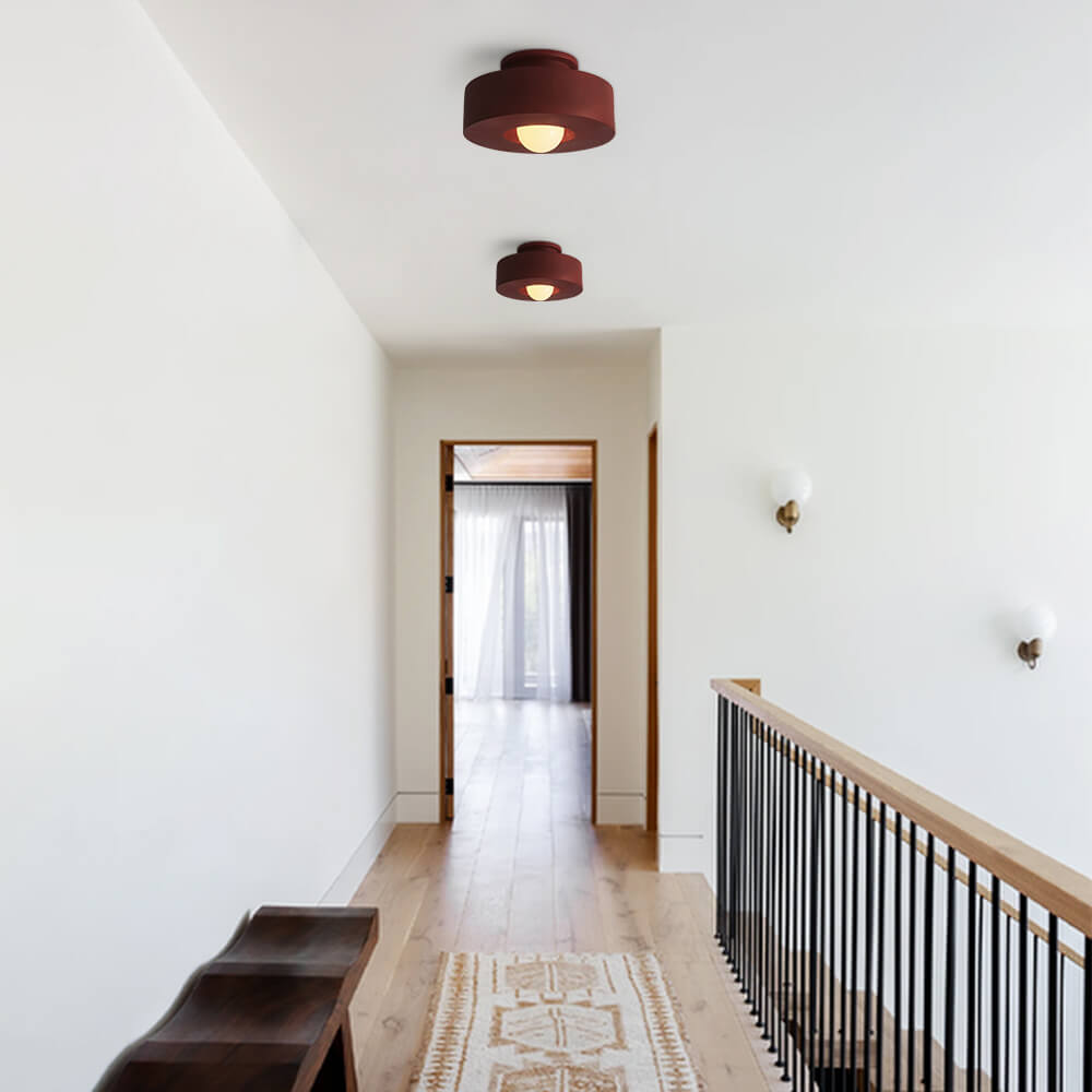 Geometric Ceiling Light – Nordic Cylinder Flush Mount