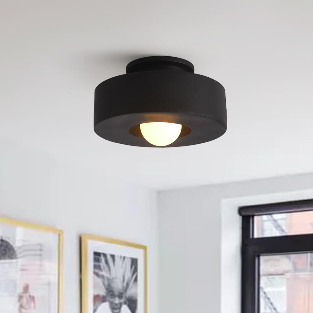 Geometric Ceiling Light – Nordic Cylinder Flush Mount