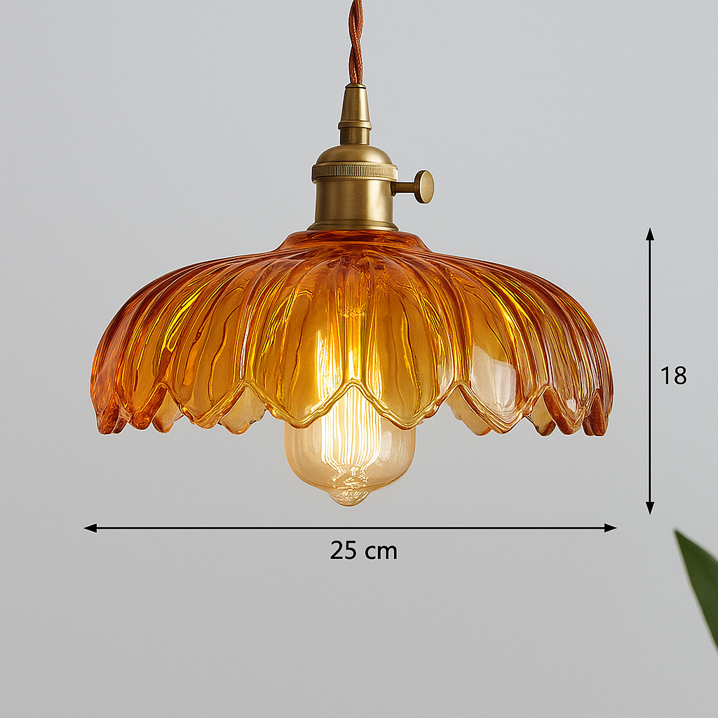 Flower Pendant Lamp – Coloured Glass Hanging Light