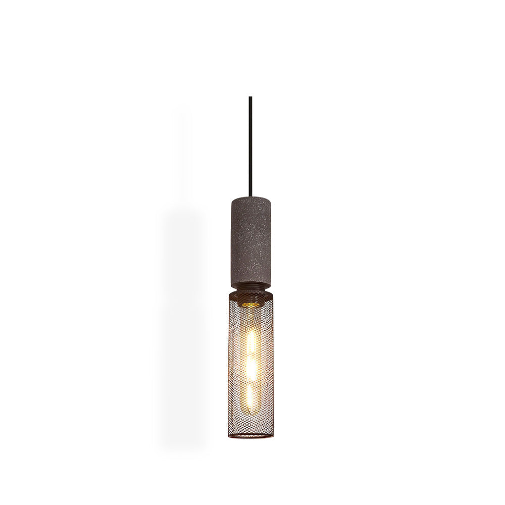 Concrete Pendant Light – Industrial LED Hanging Lamp
