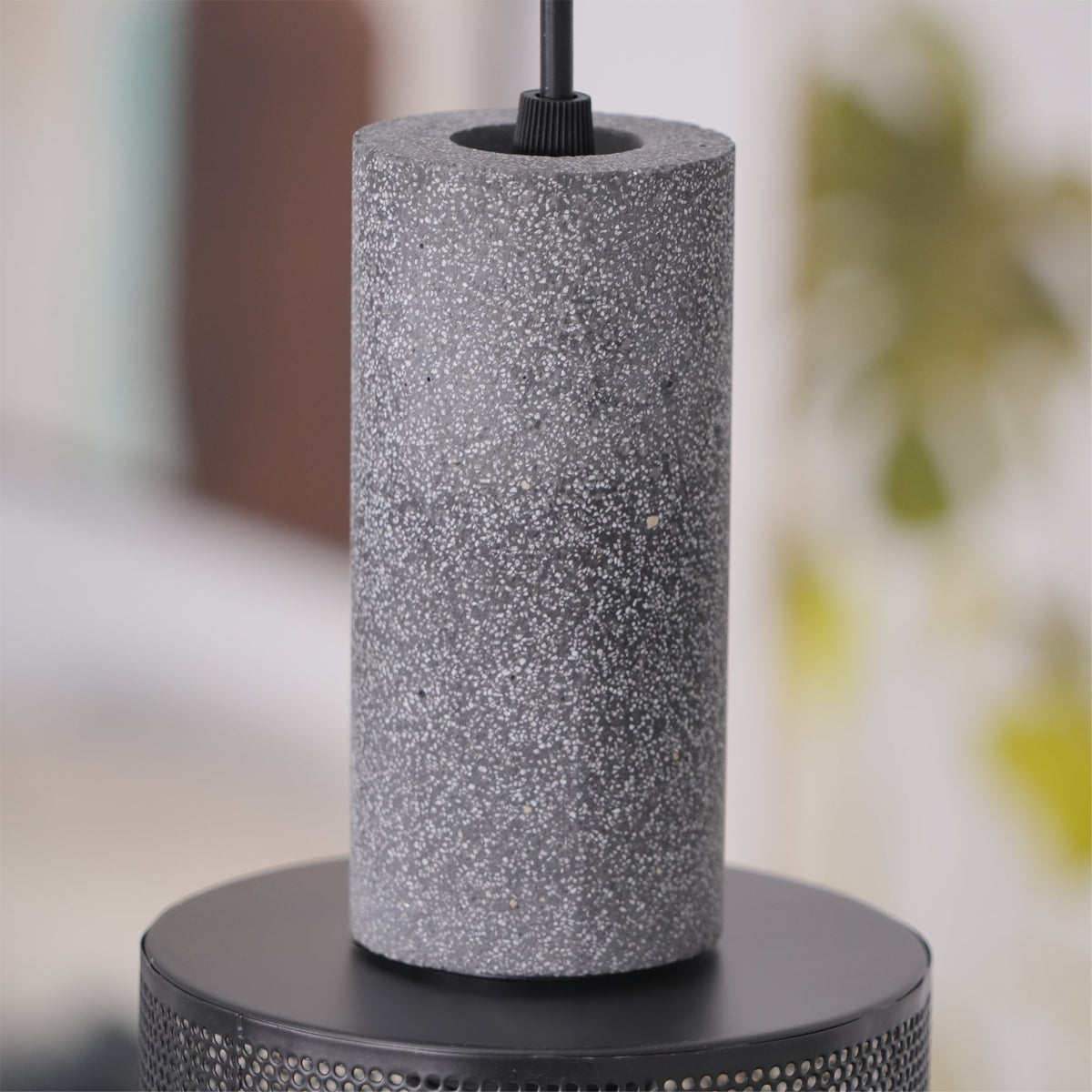 Concrete Pendant Light – Industrial LED Hanging Lamp