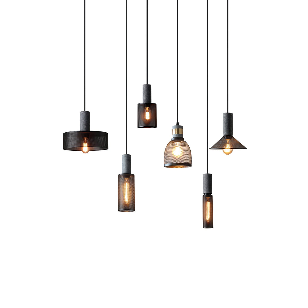 Concrete Pendant Light – Industrial LED Hanging Lamp