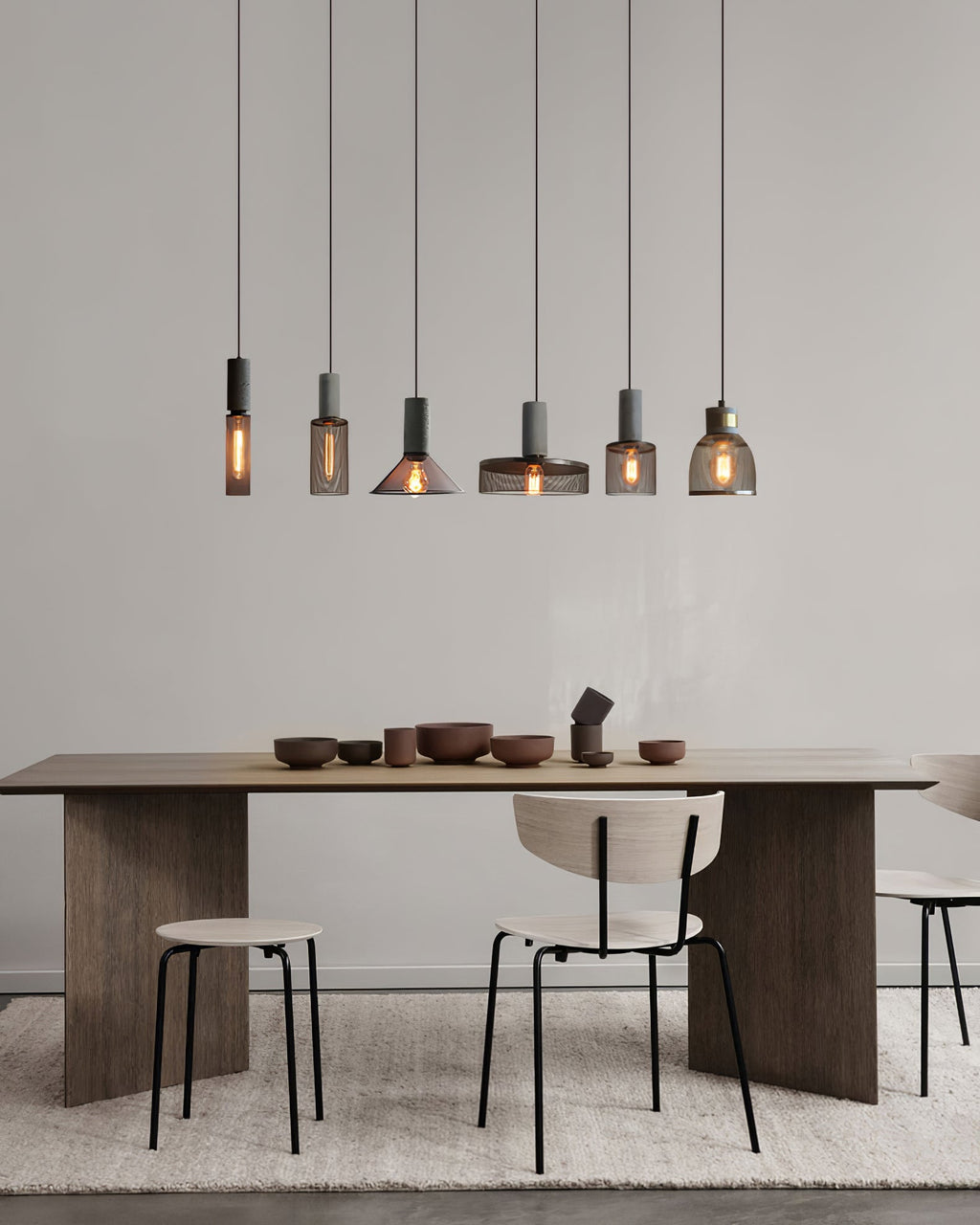 Concrete Pendant Light – Industrial LED Hanging Lamp