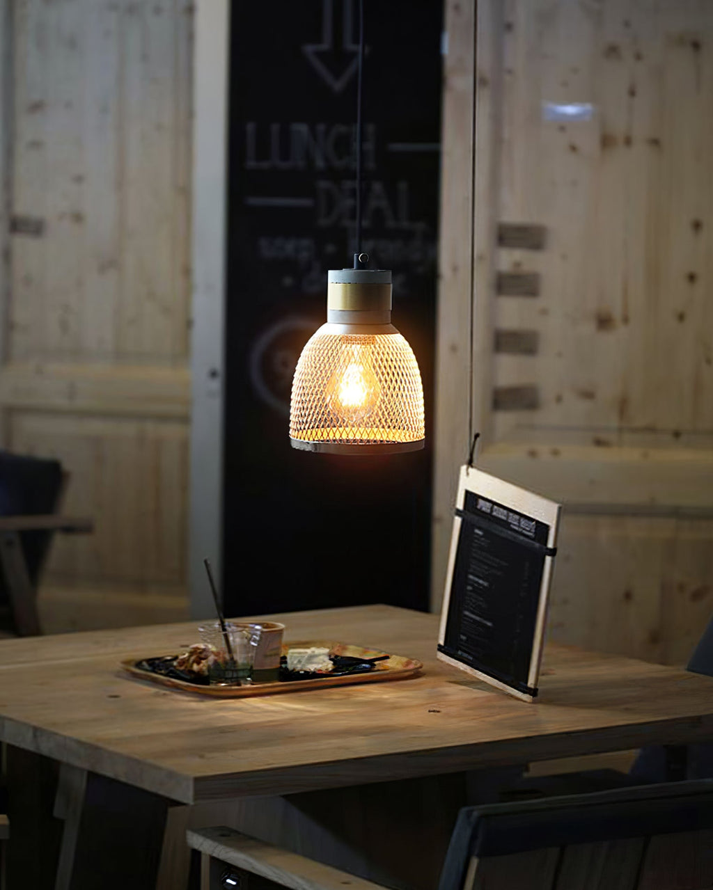 Concrete Pendant Light – Industrial LED Hanging Lamp