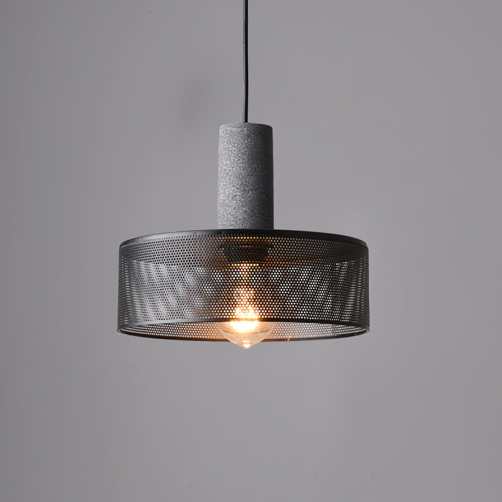 Concrete Pendant Light – Industrial LED Hanging Lamp