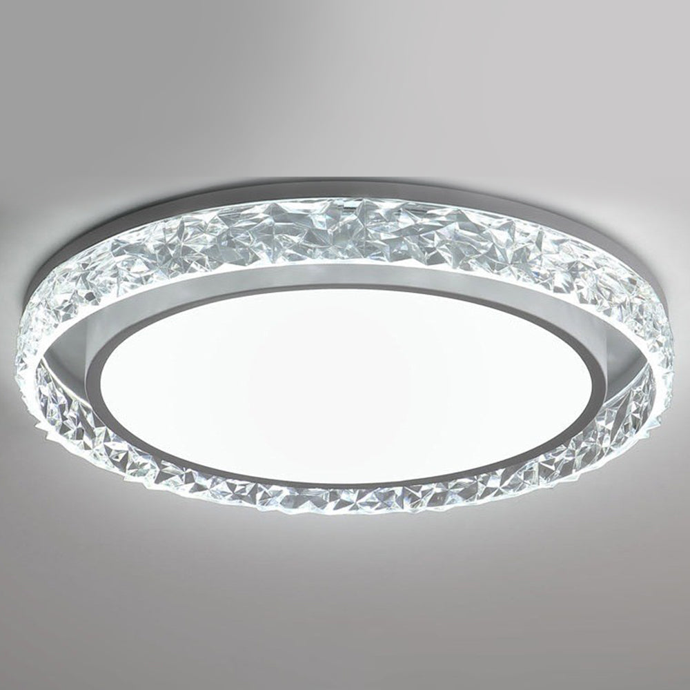 Crystal LED Ceiling Light – Remote Dimmable Flush Mount
