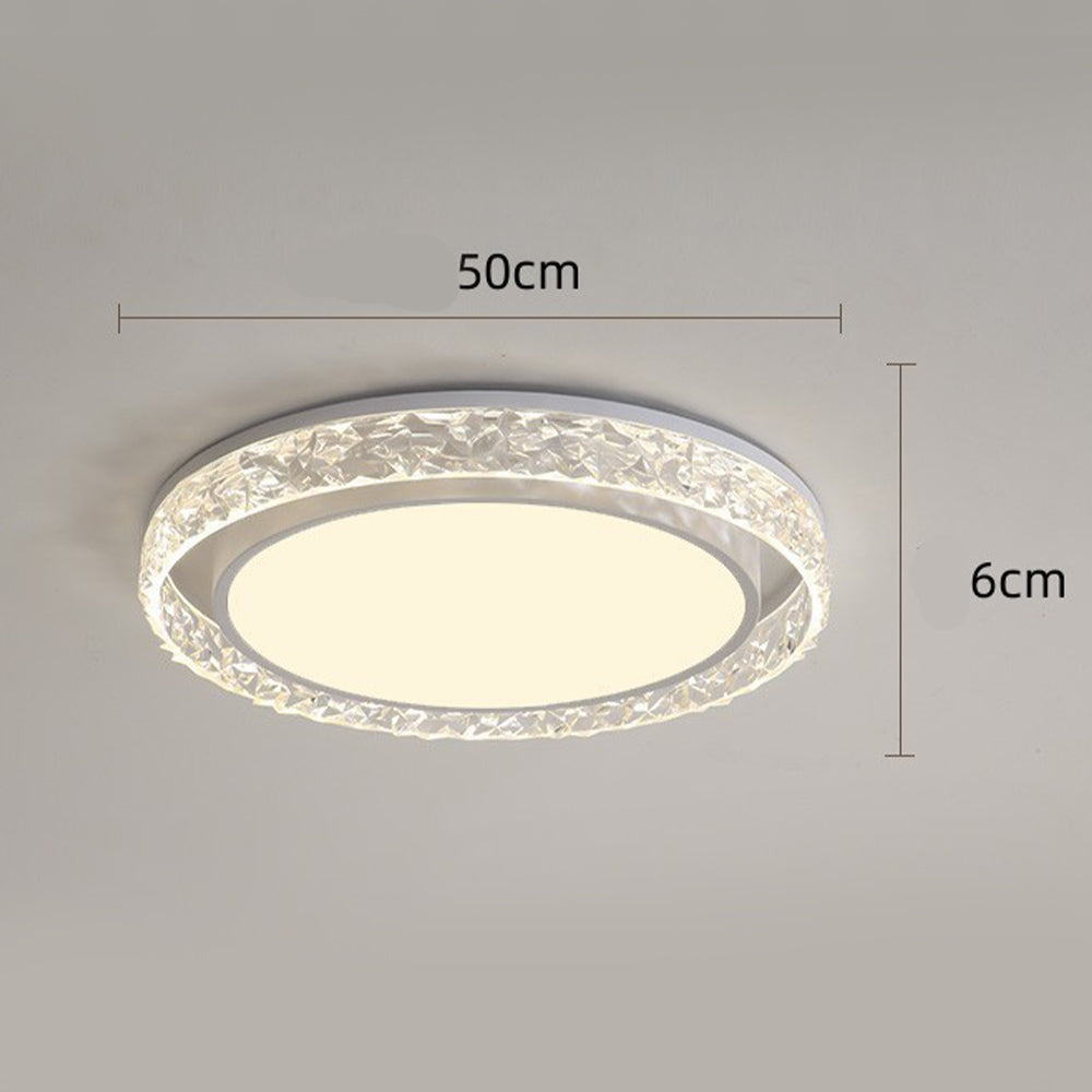 Crystal LED Ceiling Light – Remote Dimmable Flush Mount