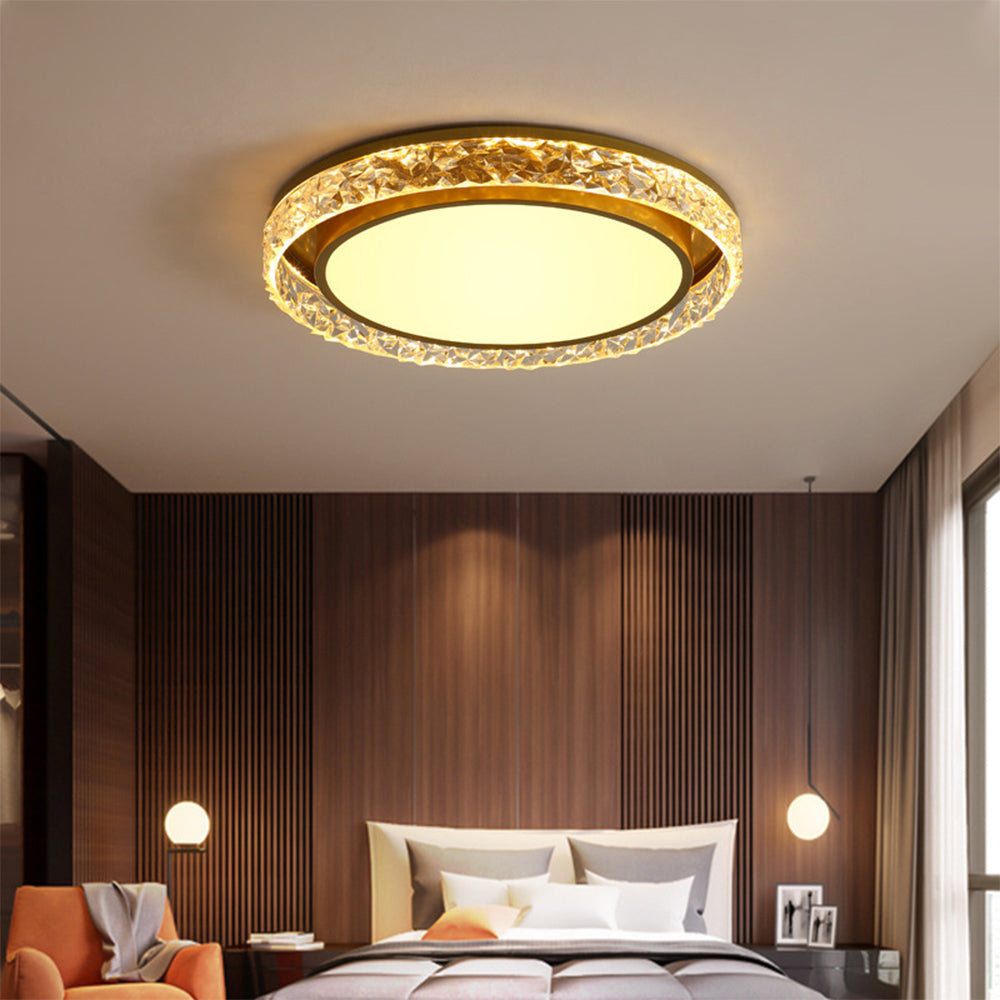 Crystal LED Ceiling Light – Remote Dimmable Flush Mount