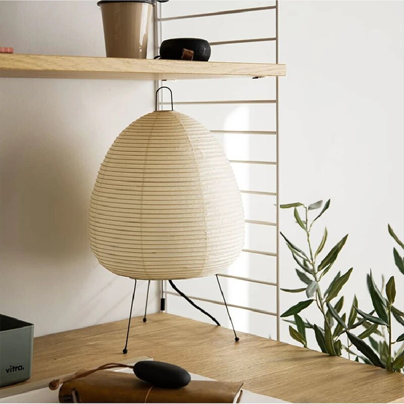 Rice Paper Table Lamp – Japanese Zen Minimalist Light