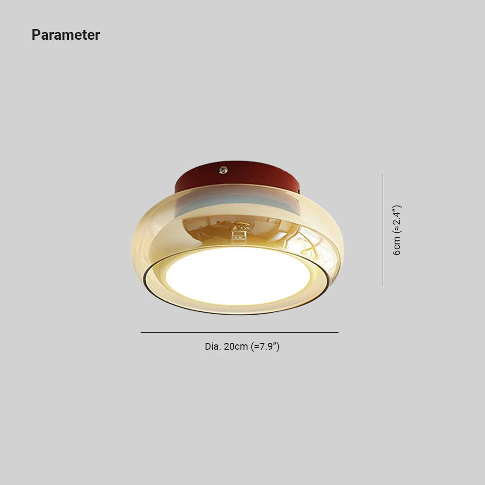 Glass Ceiling Light – Retro Flush Mount LED Fixture
