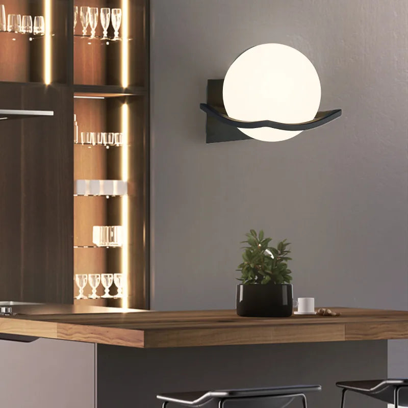 Glass Globe Wall Light – European Modern Sconce