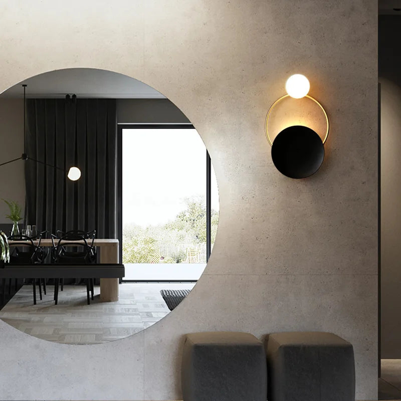 Glass Globe Wall Lamp – Round Metal Sconce