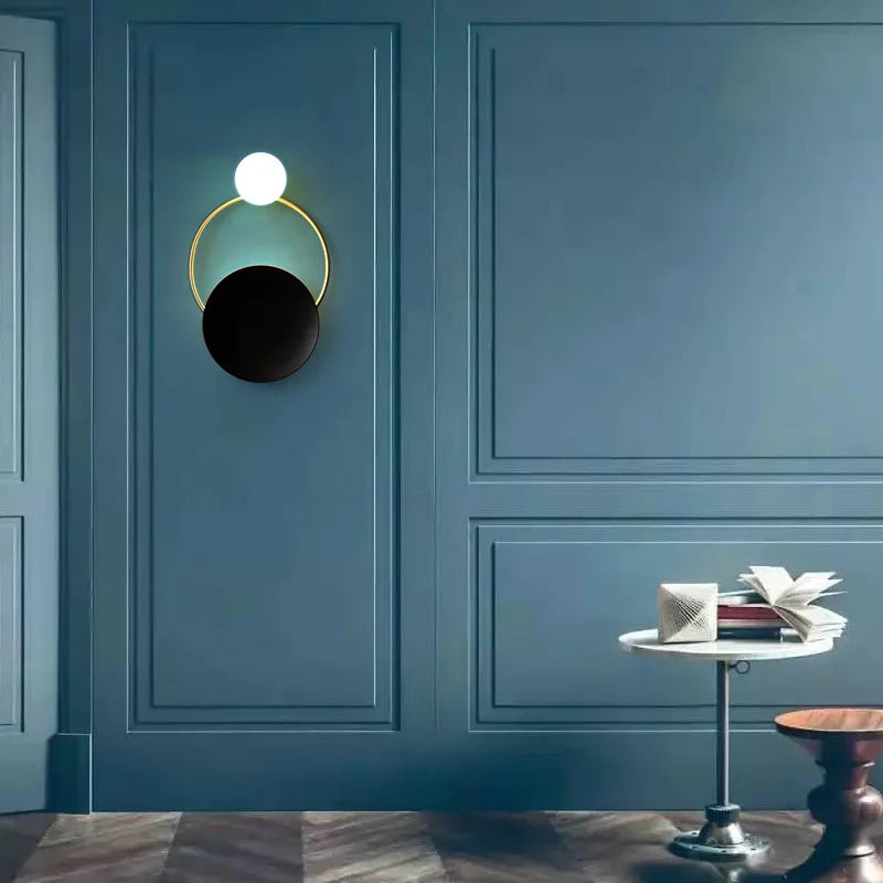 Glass Globe Wall Lamp – Round Metal Sconce