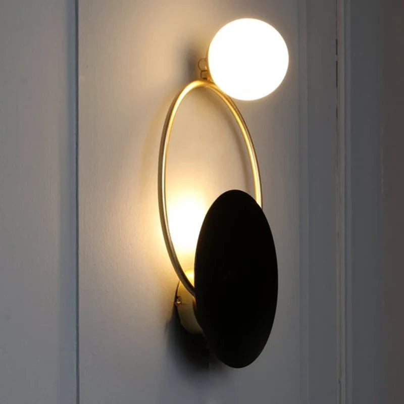 Glass Globe Wall Lamp – Round Metal Sconce