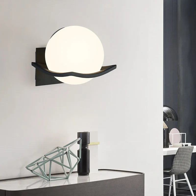 Glass Globe Wall Light – European Modern Sconce