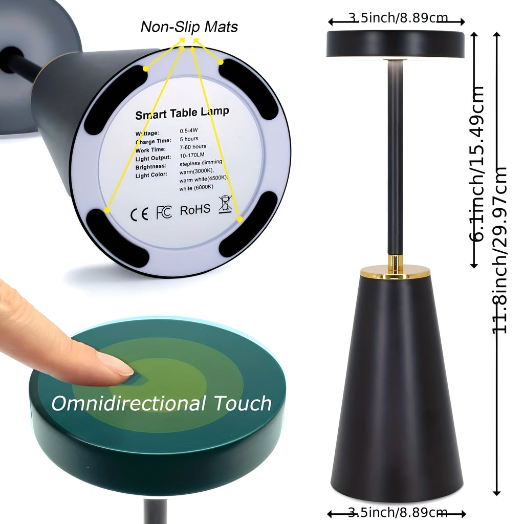 Wireless Table Lamp – Rechargeable Cordless LED
