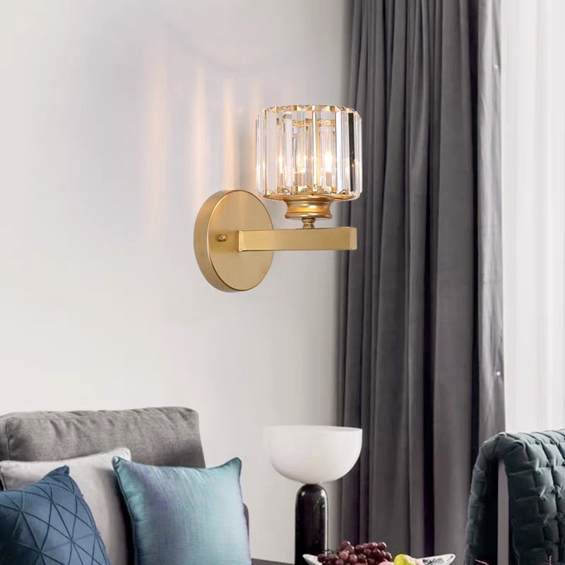 Crystal Wall Light – Glass & Iron Sconce