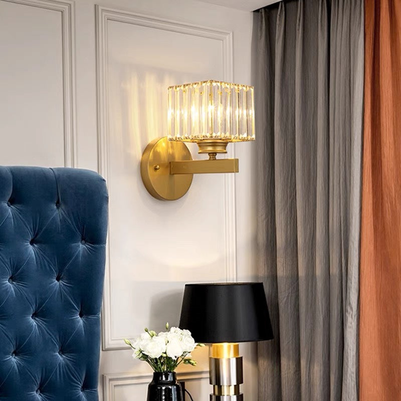 Crystal Wall Light – Glass & Iron Sconce