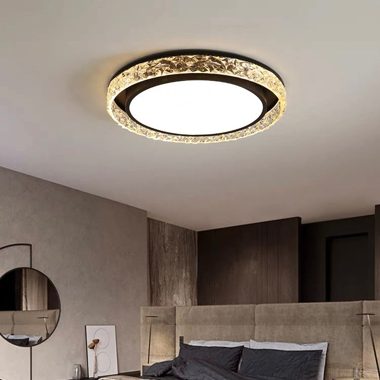Crystal LED Ceiling Light – Remote Dimmable Flush Mount