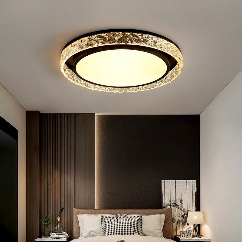 Crystal LED Ceiling Light – Remote Dimmable Flush Mount